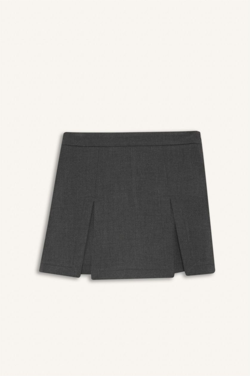 WOMAN Anthracite High Waist Pleated Casual Classic Skort