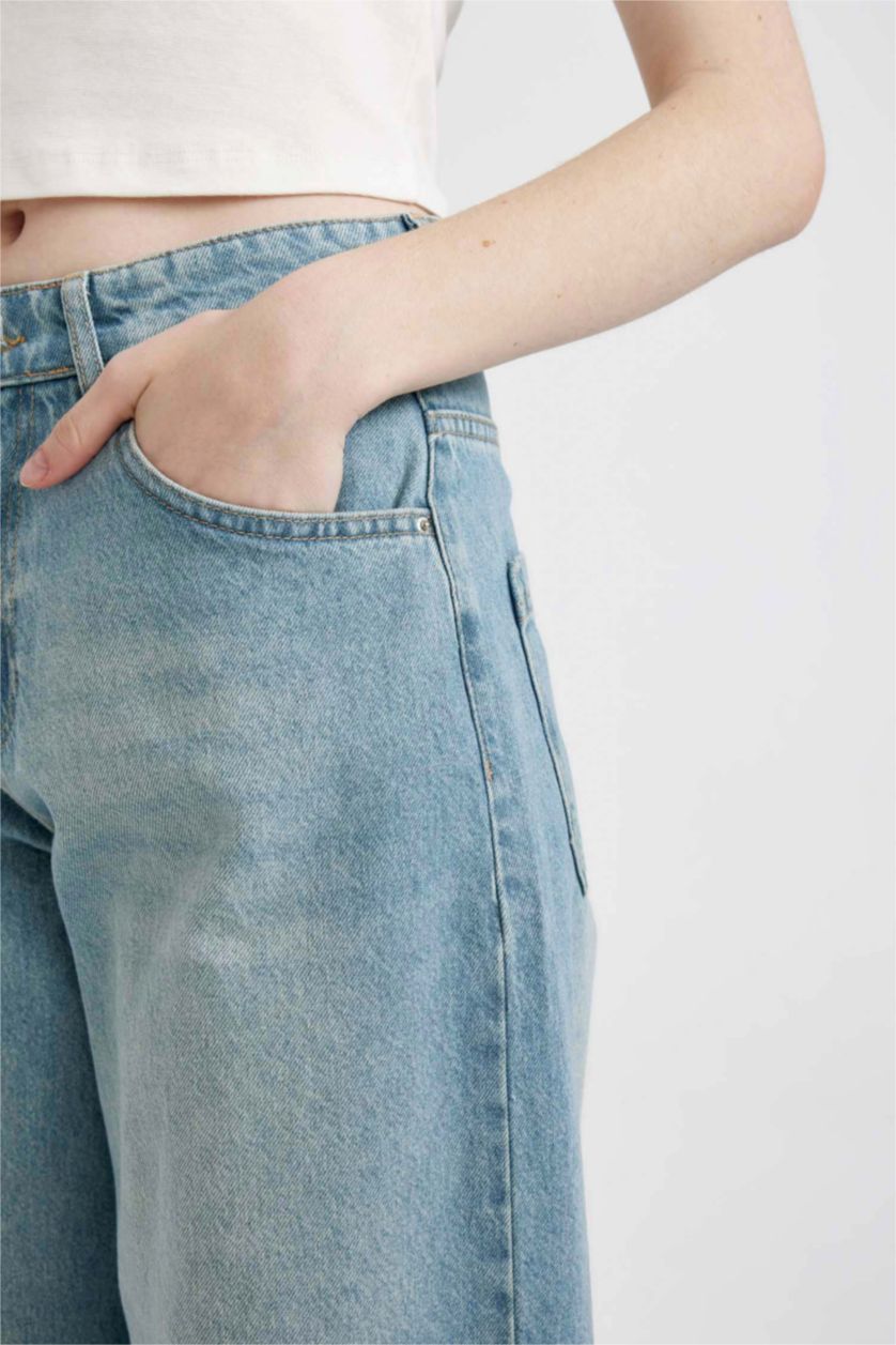 FEMME Indigo Clair Pantalon Jean Baggy