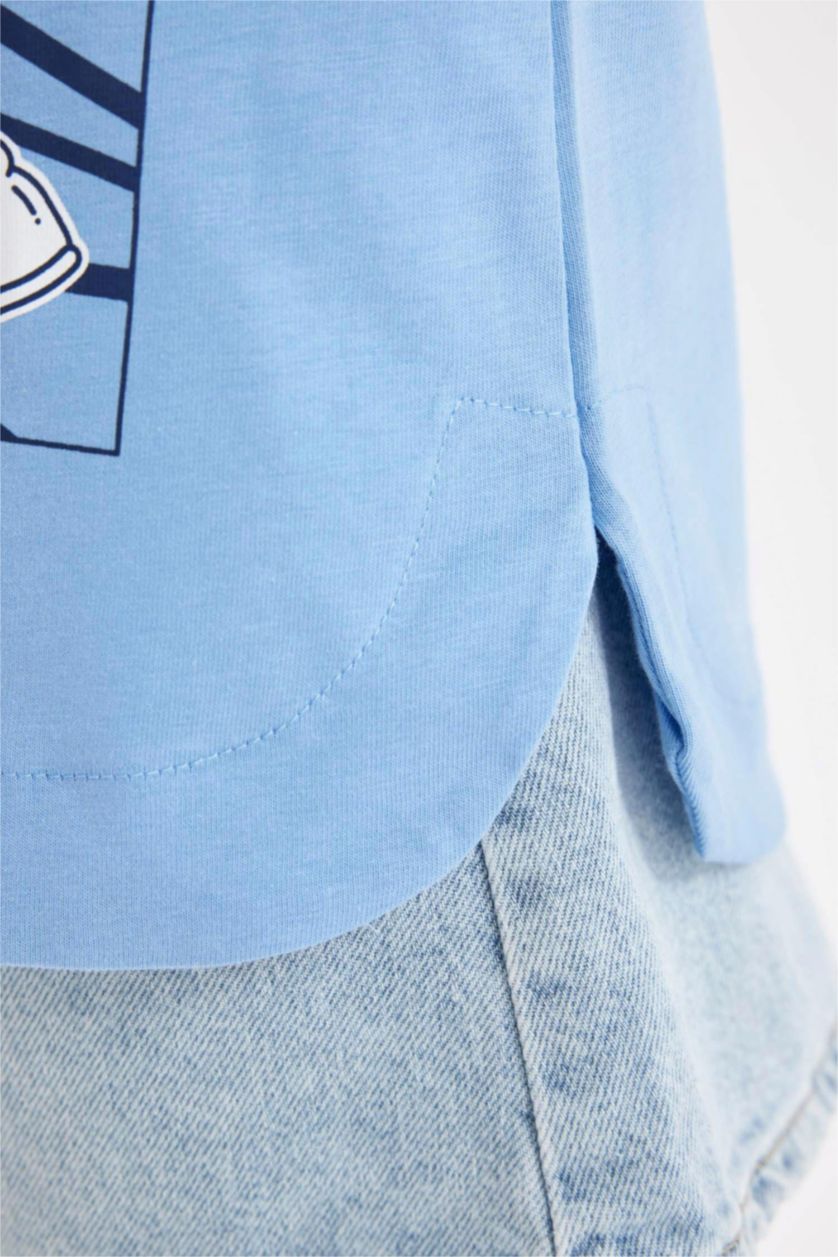 Kız Çocuk - Genç Kız Mavi Kız Çocuk Disney Mickey & Minnie Relax Fit Bisiklet Yaka Kısa Kollu Tişört