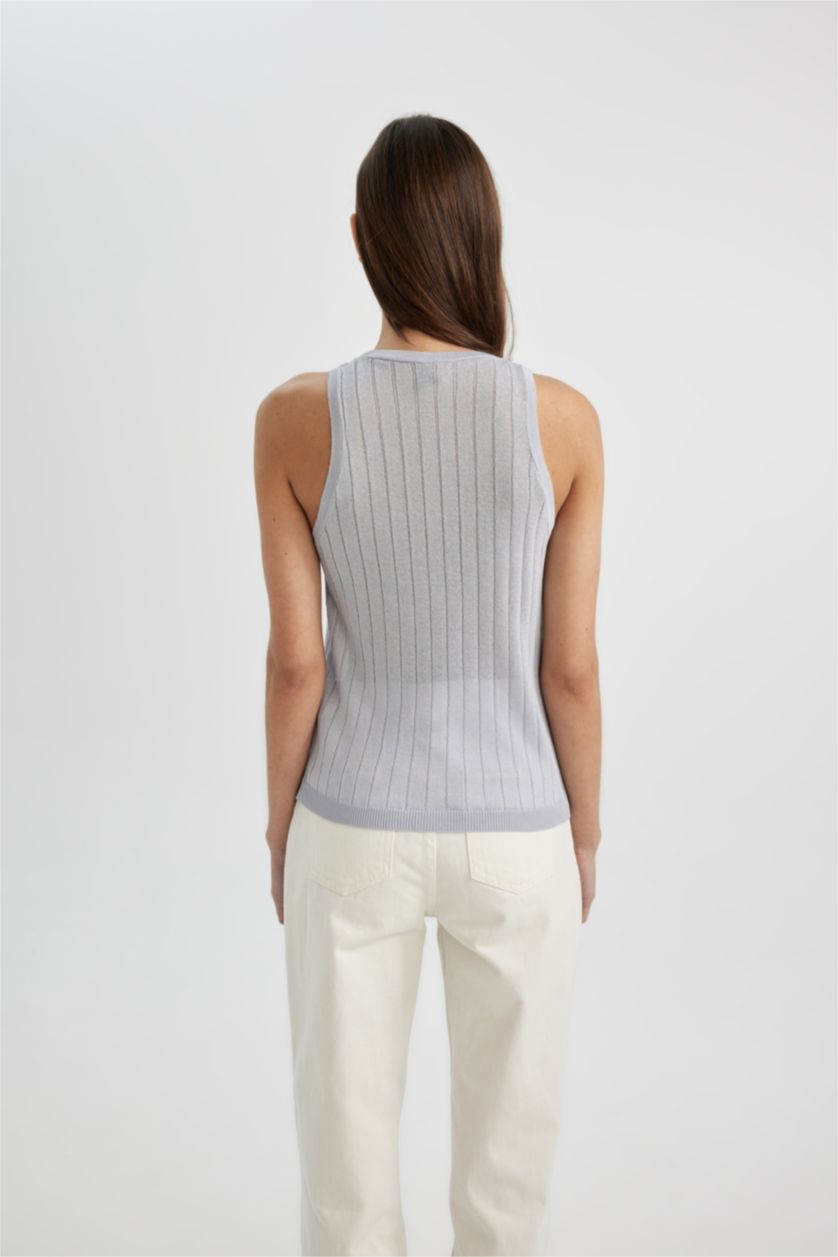 WOMAN Light Lilac Regular Fit Ribana Tank Top