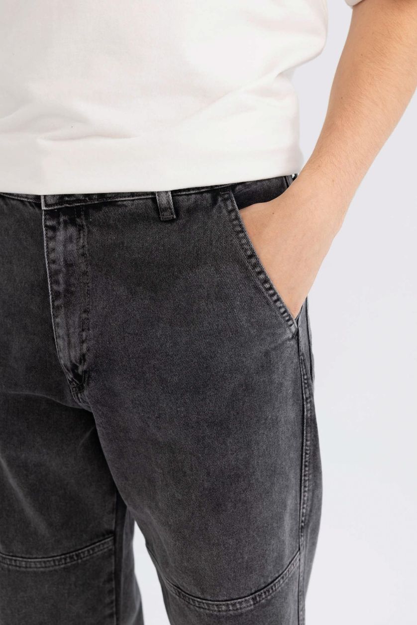 Erkek Siyah Wıde Straıght Pantolon