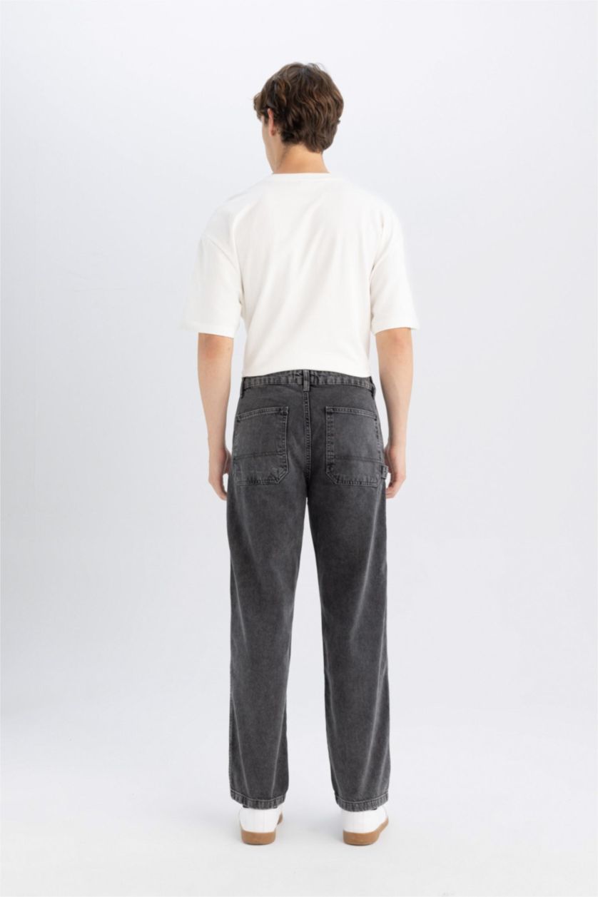 Erkek Siyah Wıde Straıght Pantolon