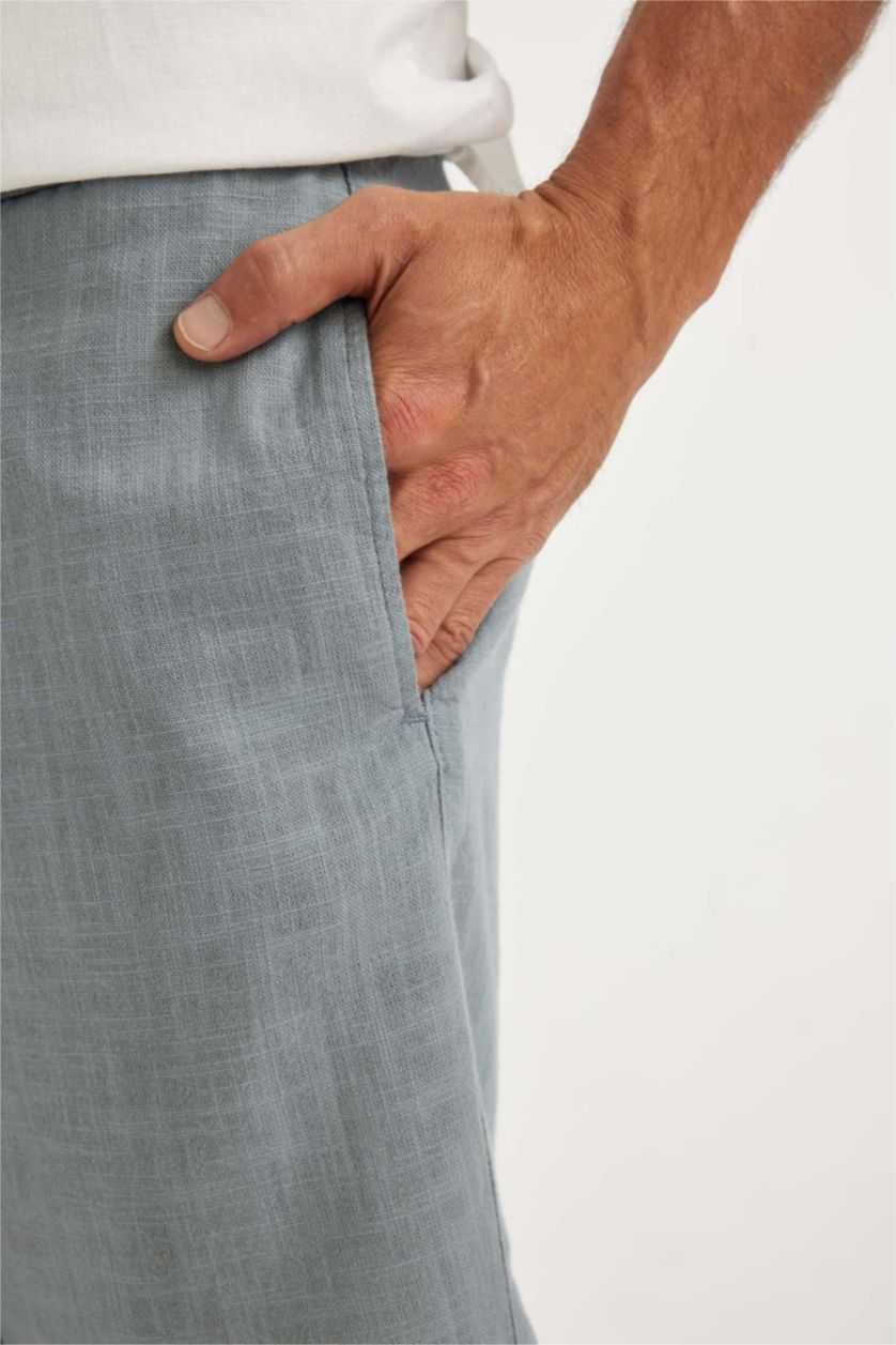 رجال أزرق شورت قطن قصة مريحة