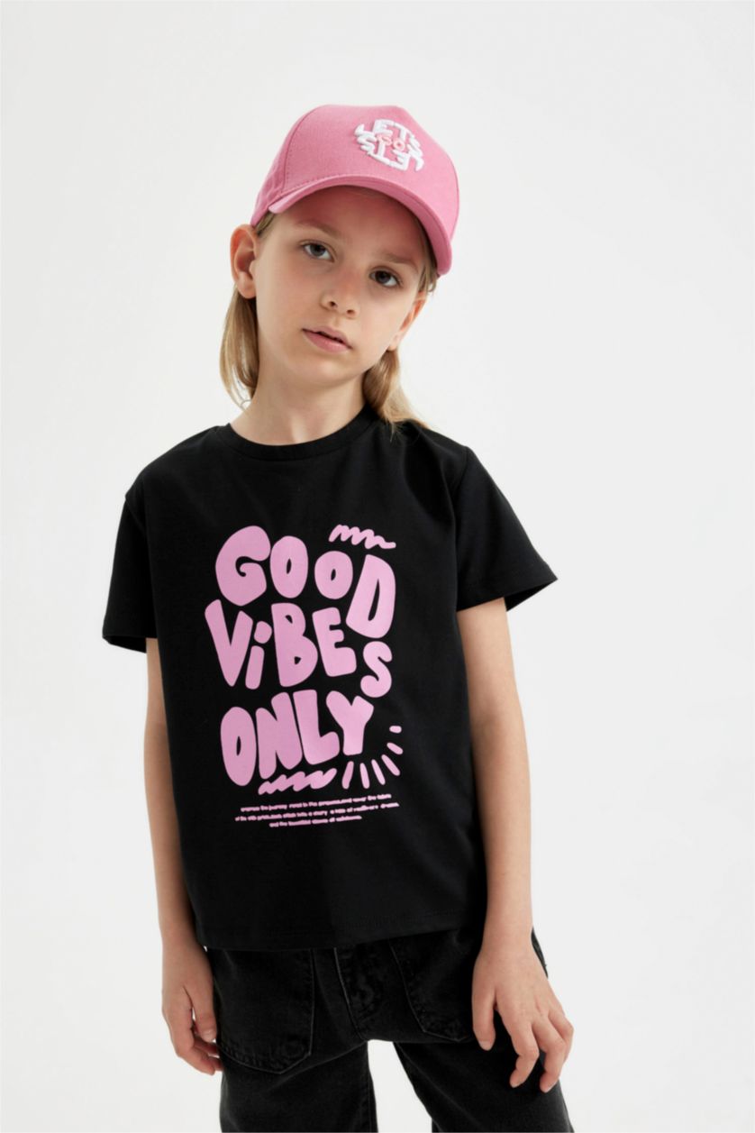 GIRLS & TEENS Black Girl Printed Short Sleeve T-Shirt