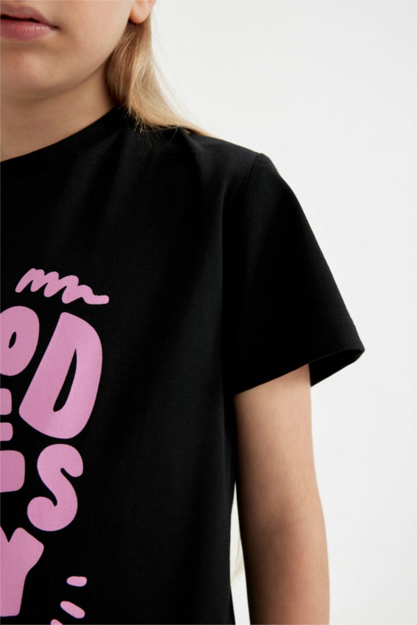 GIRLS & TEENS Black Girl Printed Short Sleeve T-Shirt