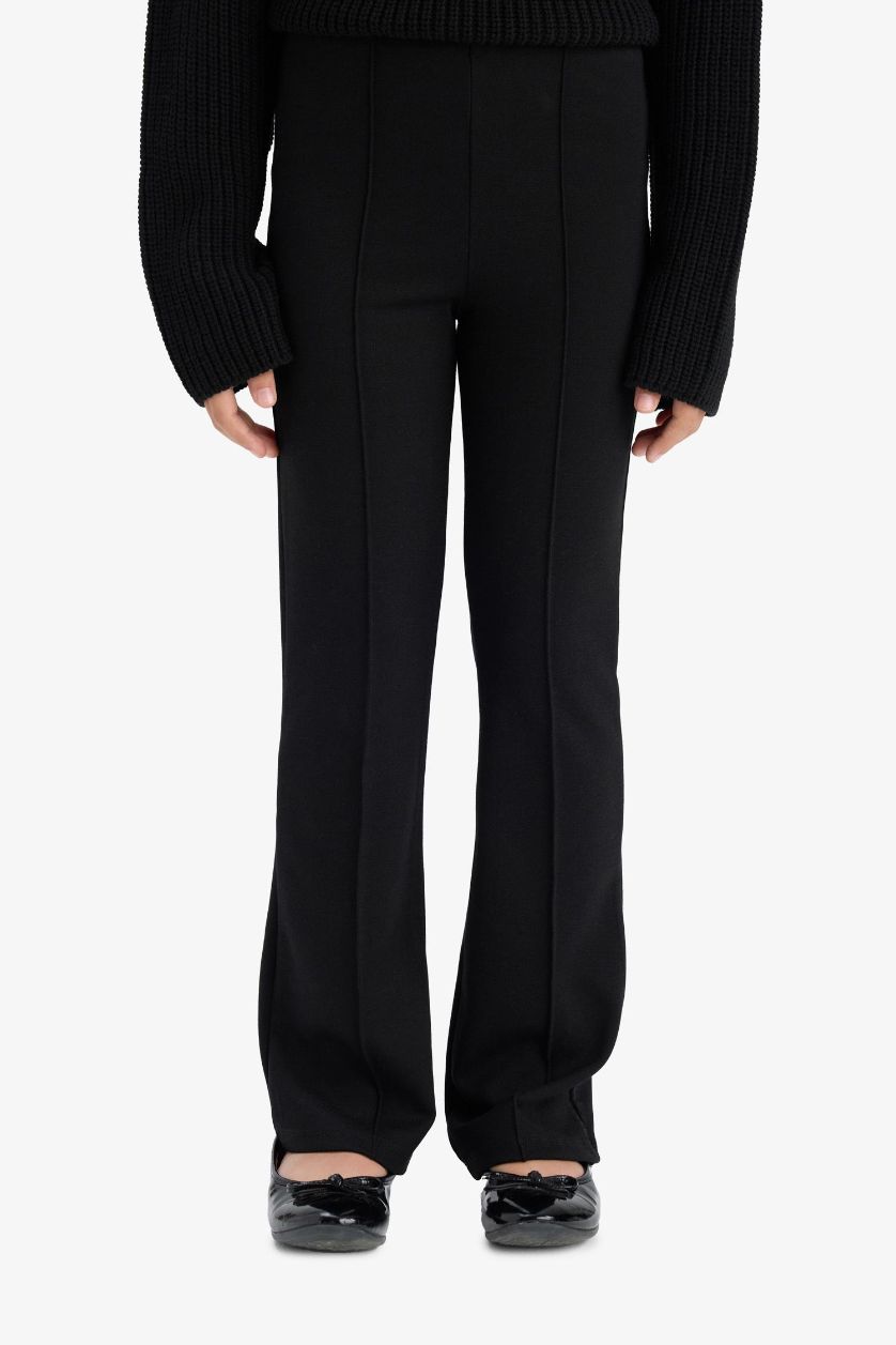 بنات أسود سروال ضيق برجل واسع