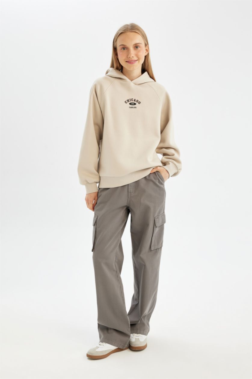 حريمي أنثرا بنطلون كارجو قصة مستقيمة بخصر عالي