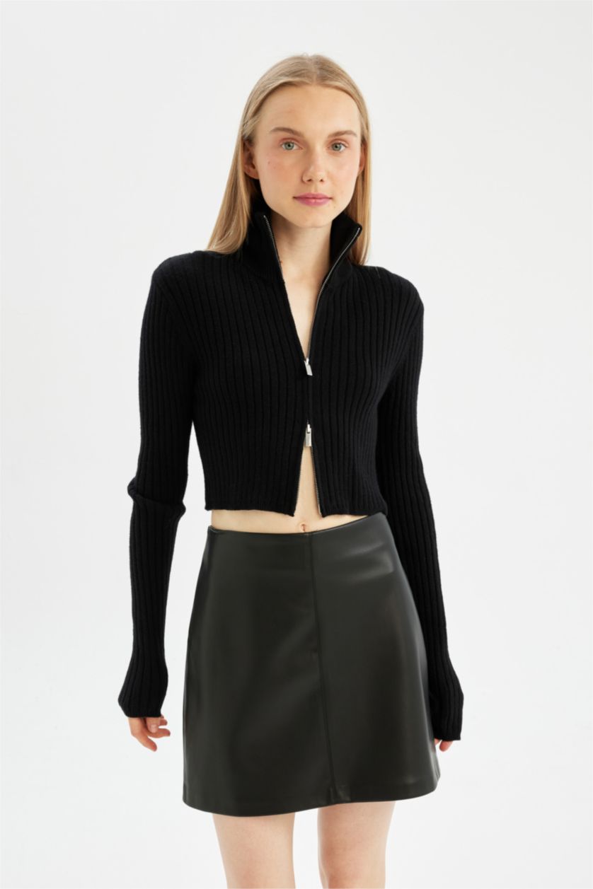 WOMAN Black A Cut Mini