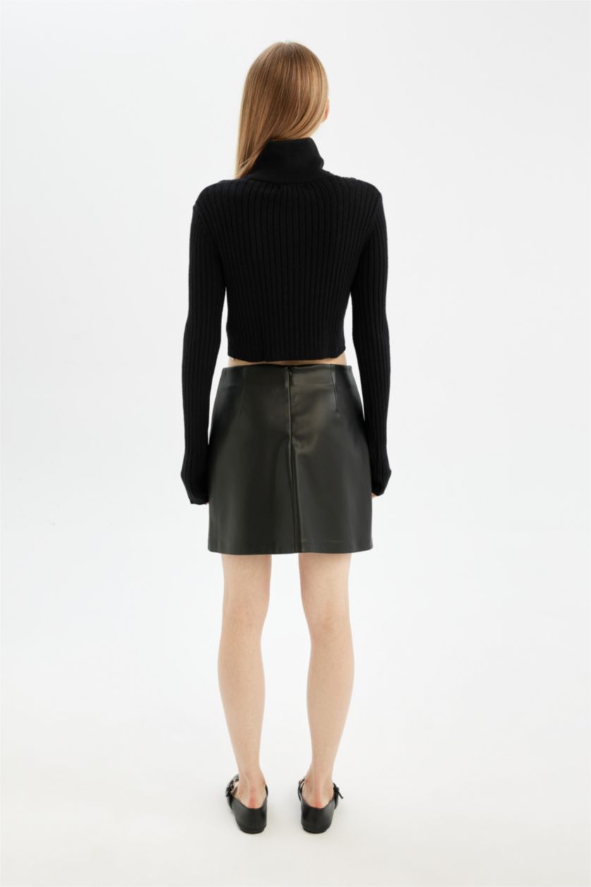 WOMAN Black A Cut Mini