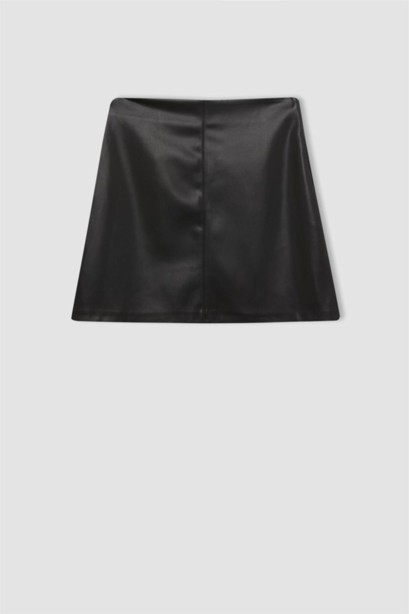 WOMAN Black A Cut Mini