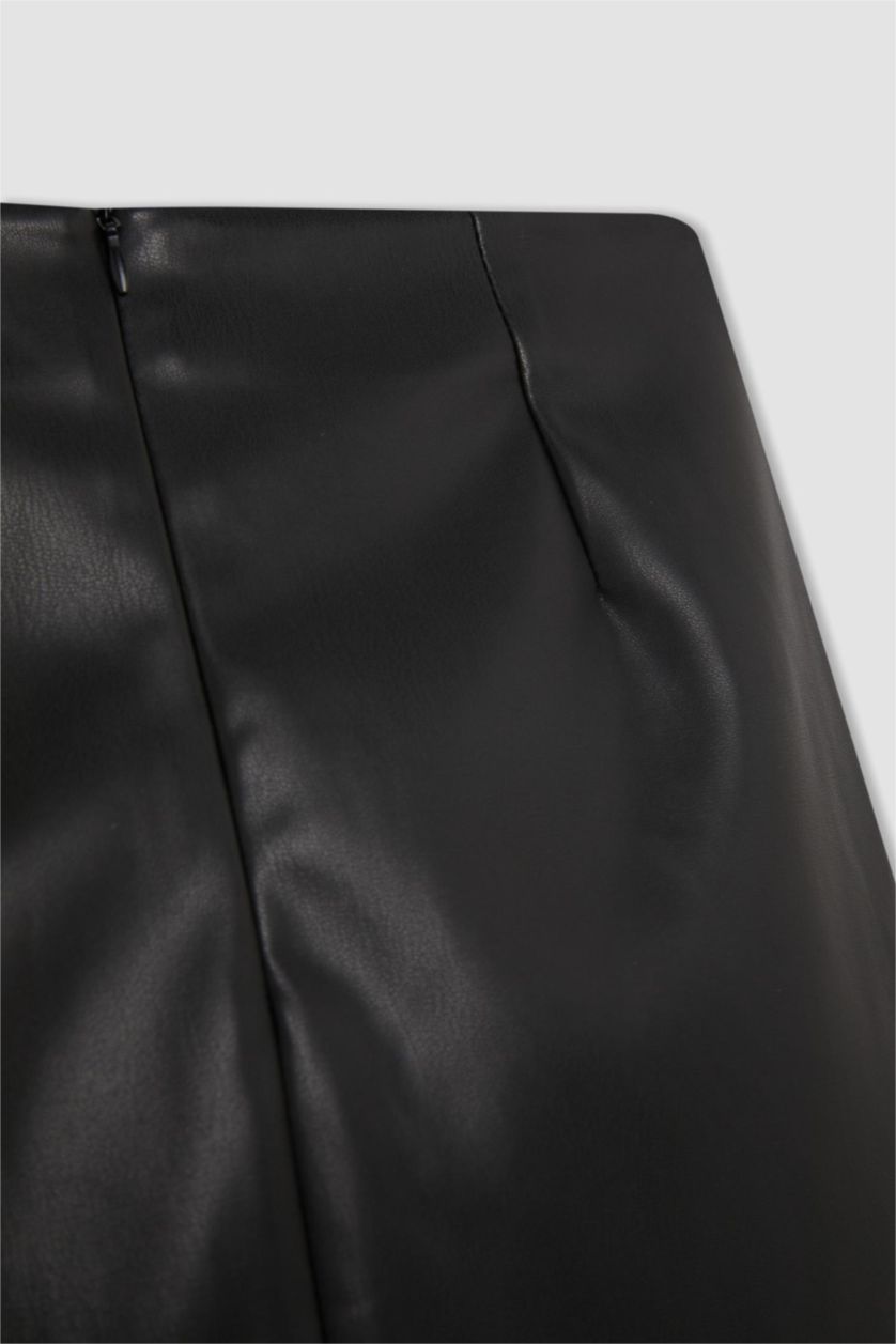 WOMAN Black A Cut Mini