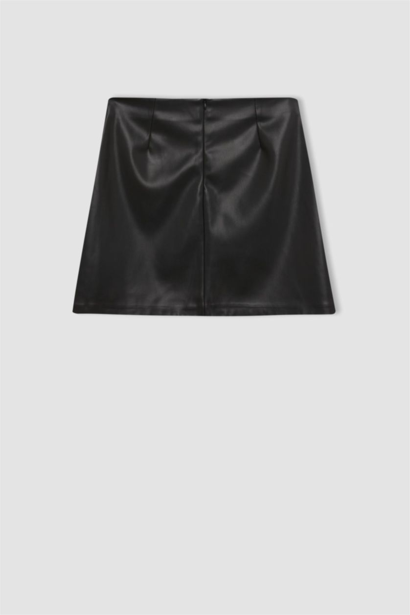WOMAN Black A Cut Mini