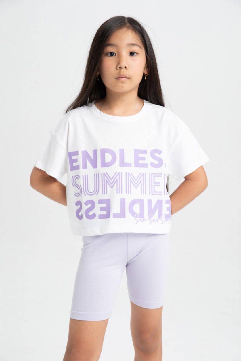 بنات اوف وايت سيت بناتي تيشيرت كروب وستريج - قطعتين