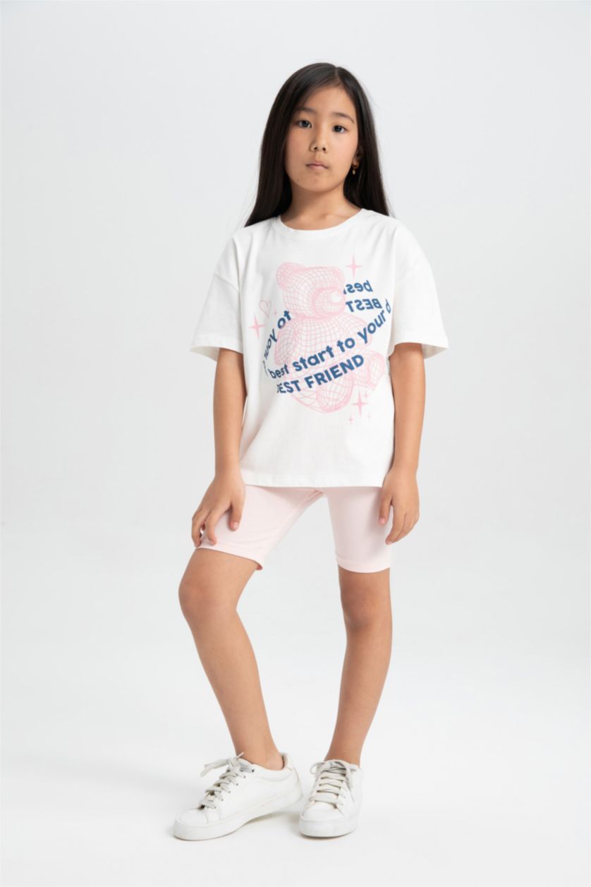 GIRLS & TEENS White Girl Printed T-Shirt Leggings 2 Piece Set