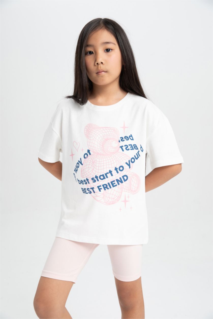 GIRLS & TEENS White Girl Printed T-Shirt Leggings 2 Piece Set