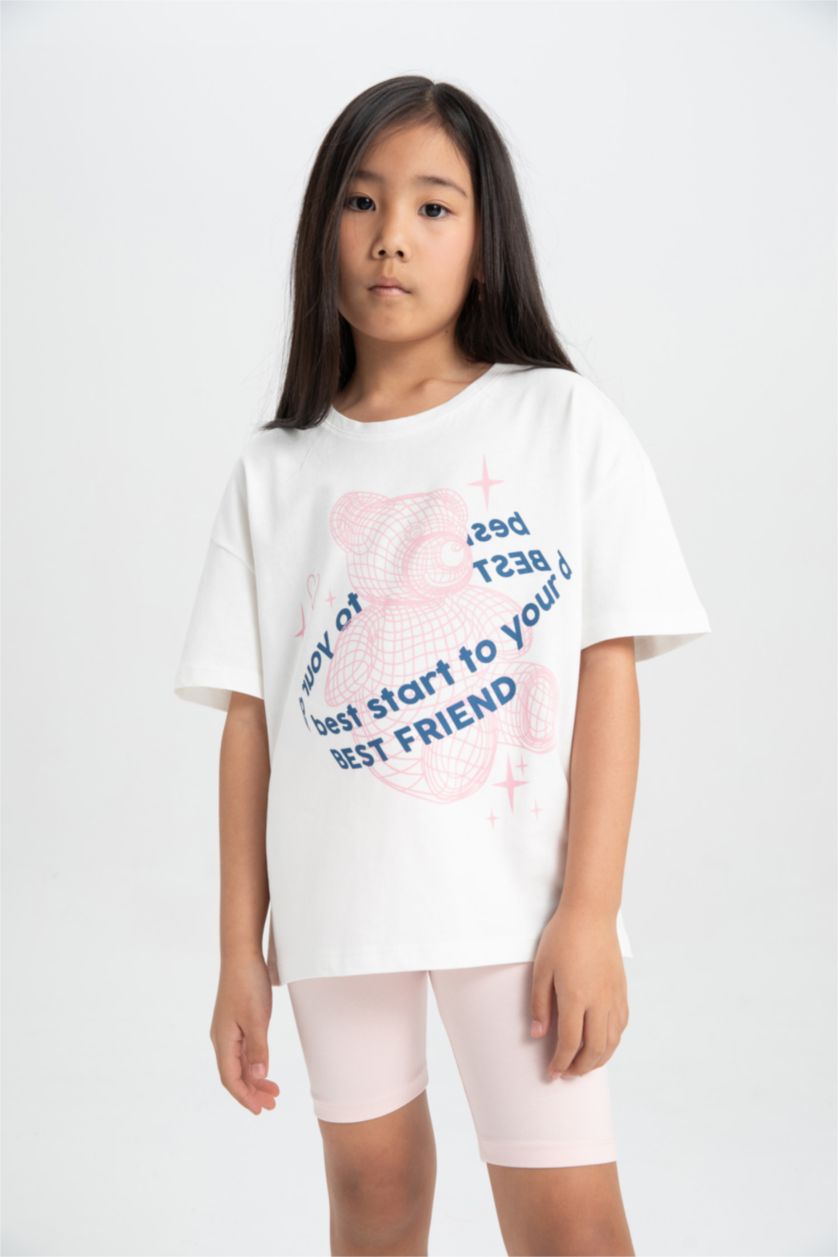 GIRLS & TEENS White Girl Printed T-Shirt Leggings 2 Piece Set