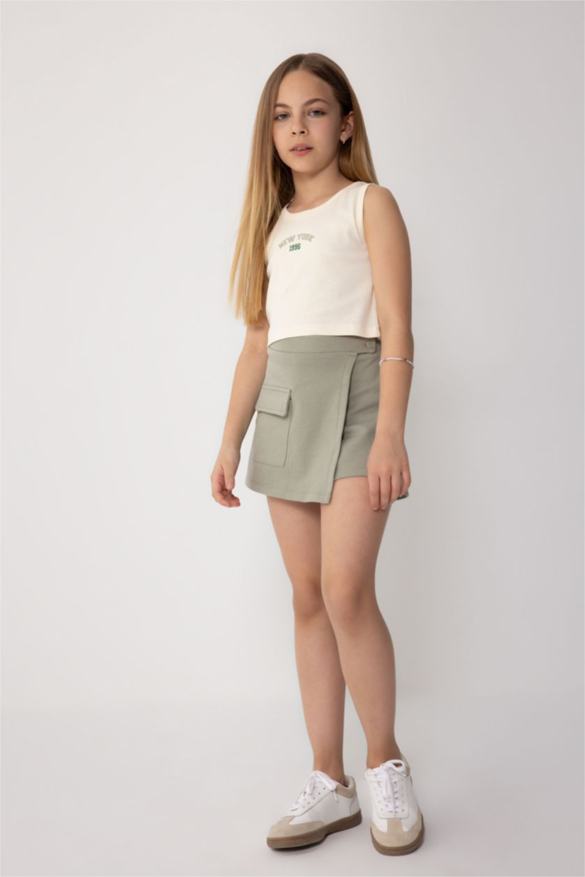 GIRLS & TEENS Ecru Girl Ribbed Camisole 2 Piece Set