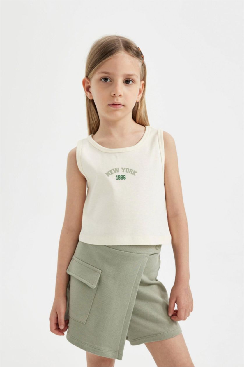 GIRLS & TEENS Ecru Girl Ribbed Camisole 2 Piece Set