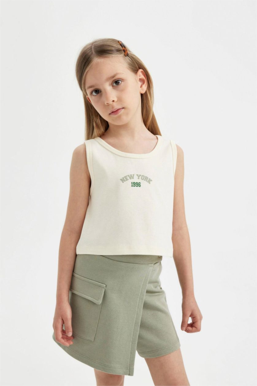 GIRLS & TEENS Ecru Girl Ribbed Camisole 2 Piece Set