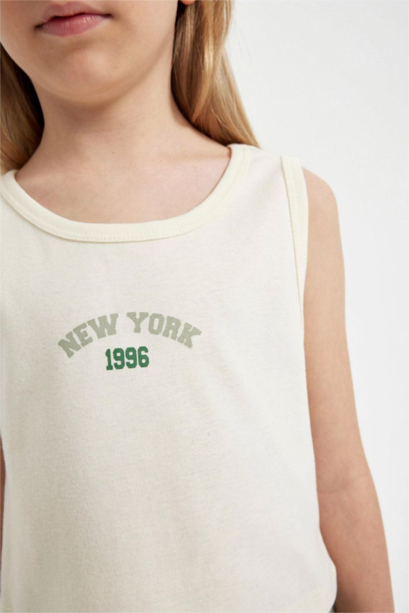 GIRLS & TEENS Ecru Girl Ribbed Camisole 2 Piece Set