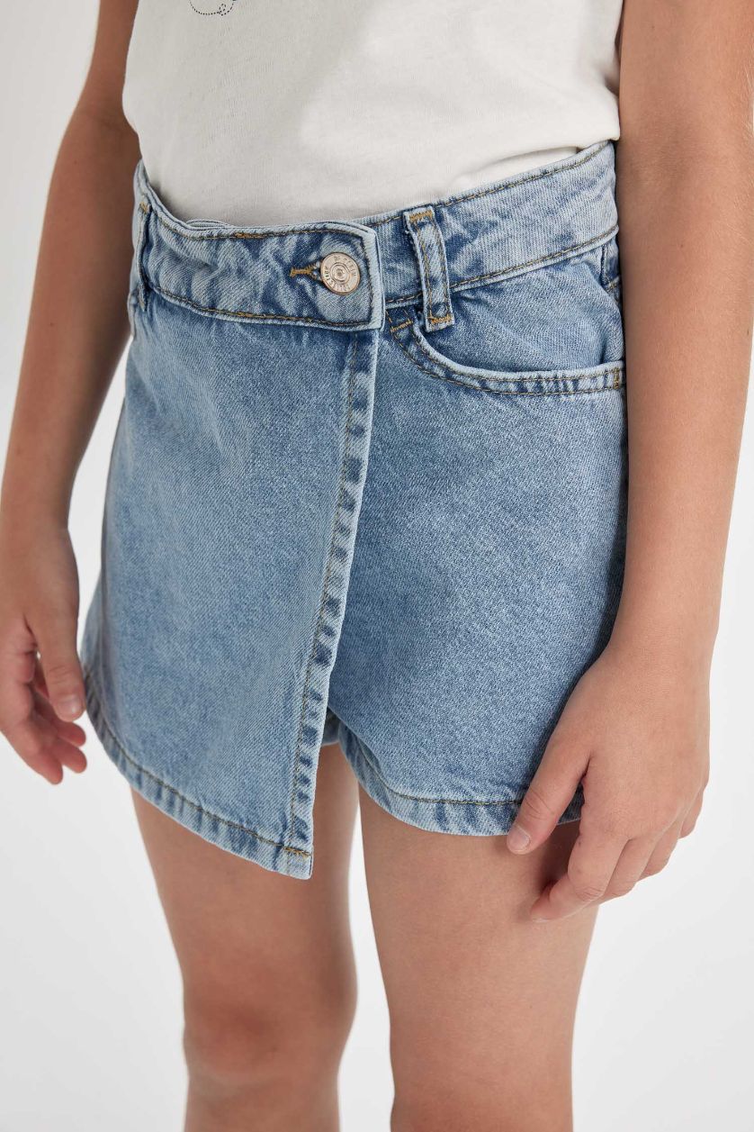 BÉBÉ FILLE BLEU Clair Jupe-short en jean pour Fille