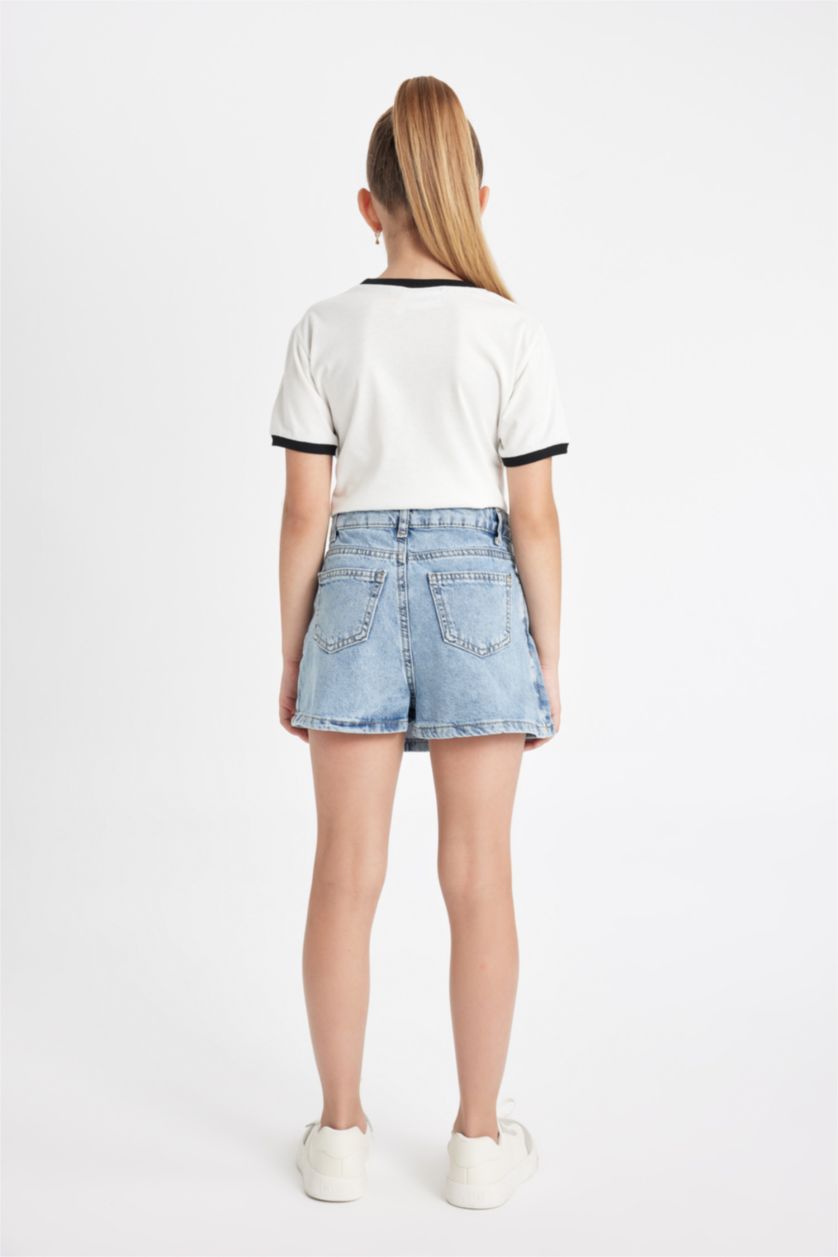 BÉBÉ FILLE BLEU Clair Jupe-short en jean pour Fille