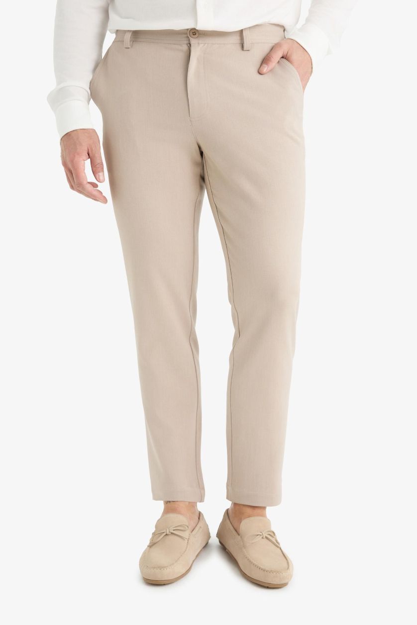 رجال اللون الحجري سروال سليم قصة عادية برجل عادي