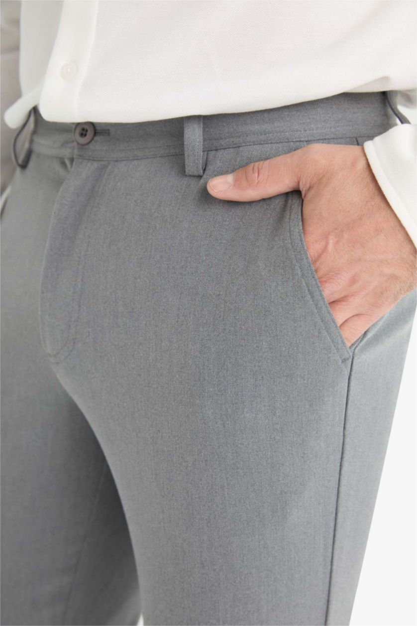 رجال ميلانج رمادي بنطلون قصة عادية ضيقة ستريج