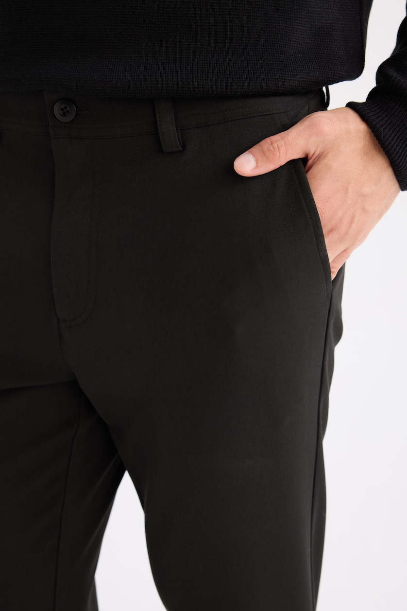 Erkek Siyah Taılored Fıt Düz Paça Pantolon