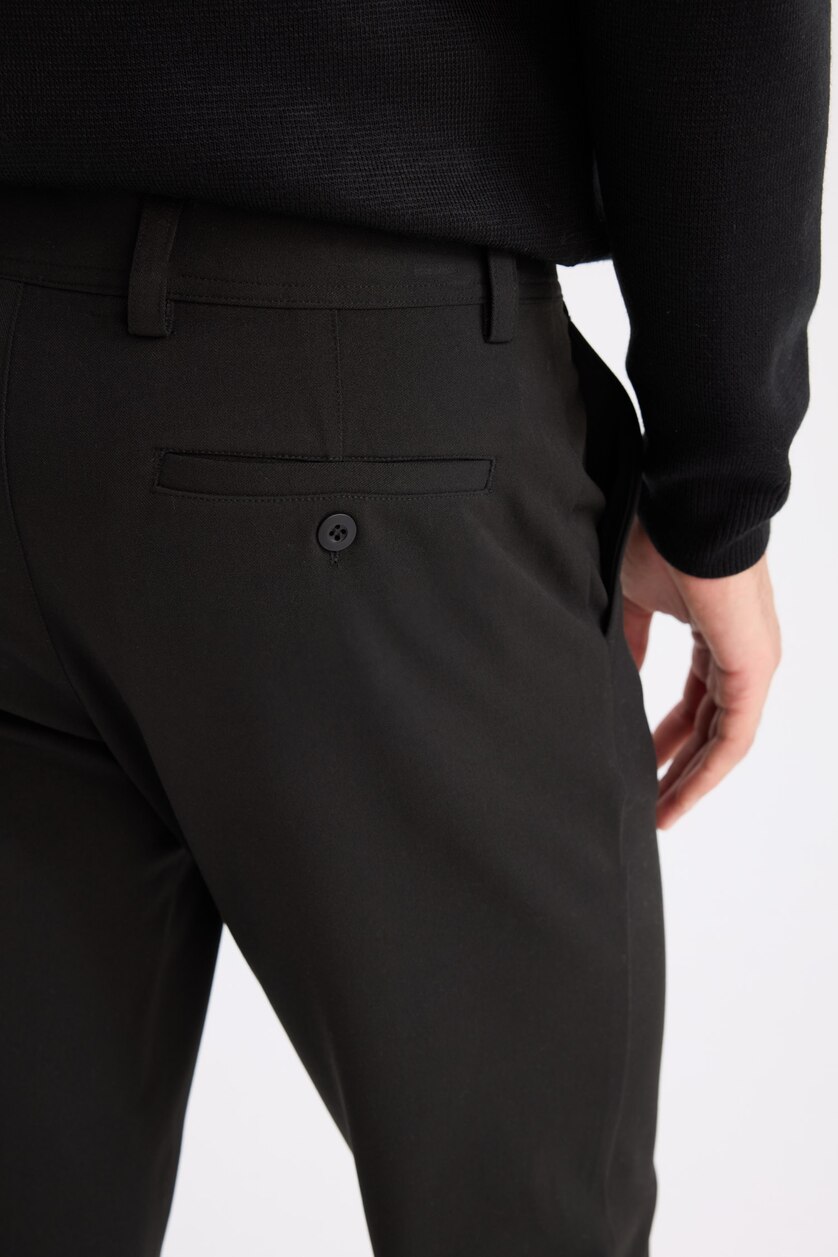 Erkek Siyah Taılored Fıt Düz Paça Pantolon