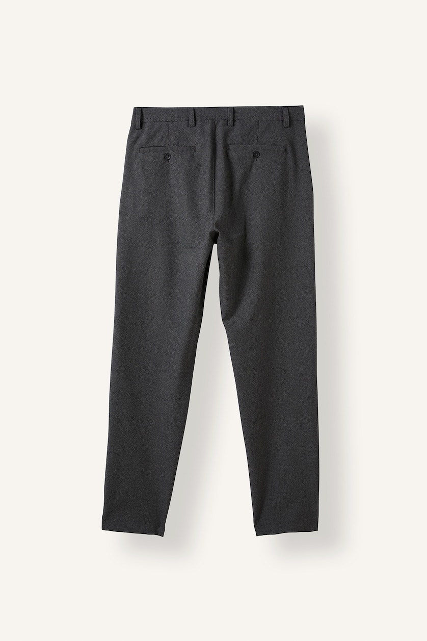 Men Anthracite Melange Normal Waist Tailored Fit Trousers