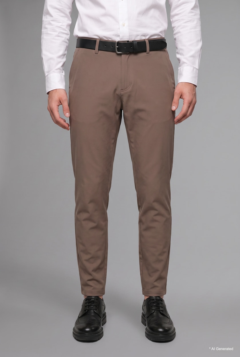 Erkek Açık Kahve Taılored Fit Pantolon