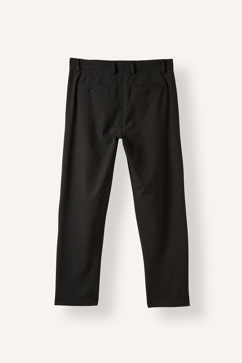 HOMME Marron Pantalon droit extensible au toucher doux avec poches Coupe ajustée