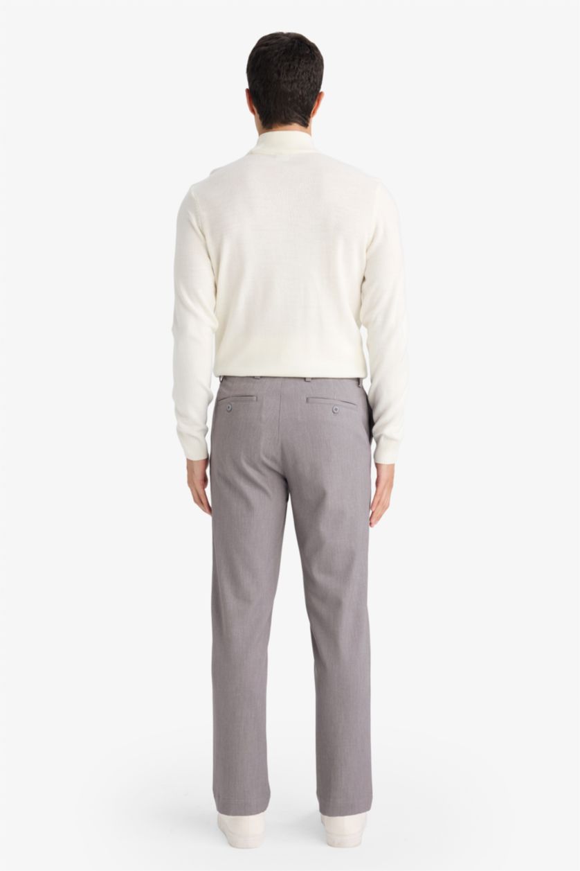 MAN Grey Melange Tailored Fit Regular Leg Trousers