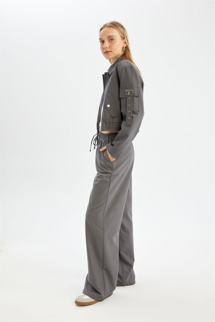 WOMAN Anthracite Wide Leg Trousers