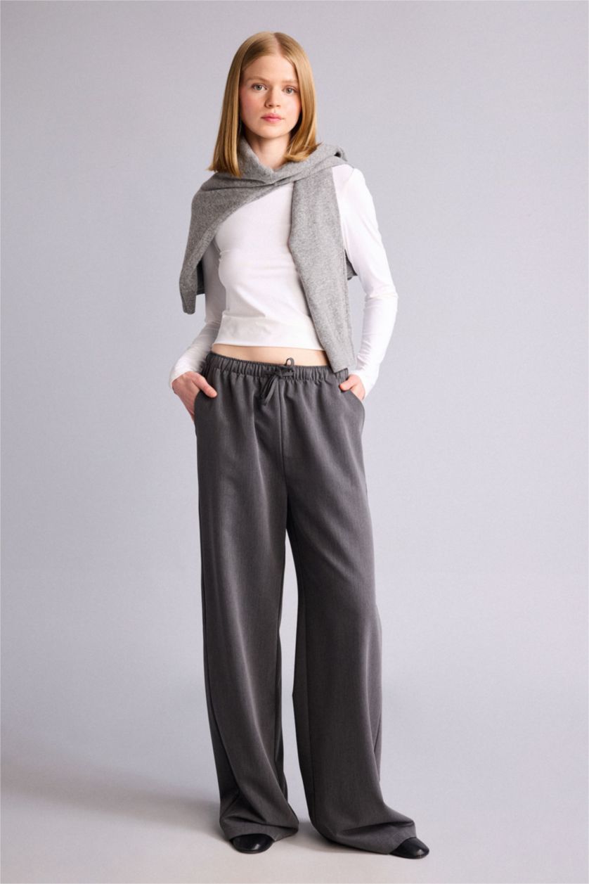 Әйелдерге Антрацит Wide Leg шалбар