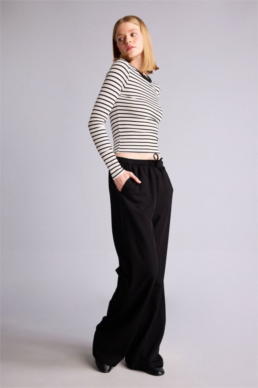 Әйелдерге қара Wide Leg шалбар