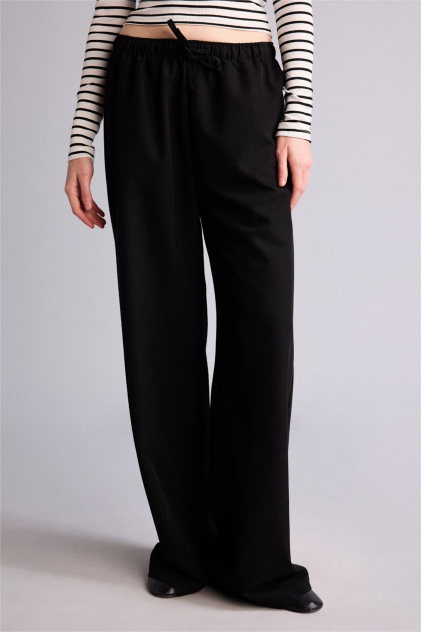 Әйелдерге қара Wide Leg шалбар