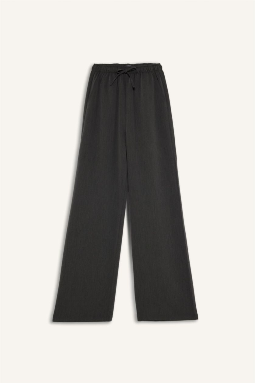 Woman Anthracite Wide Leg Trousers