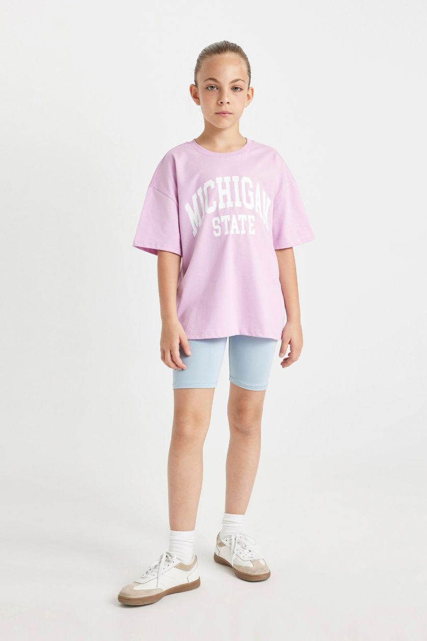 GIRLS & TEENS Lilac Girl Oversize Crew Neck Printed T-Shirt
