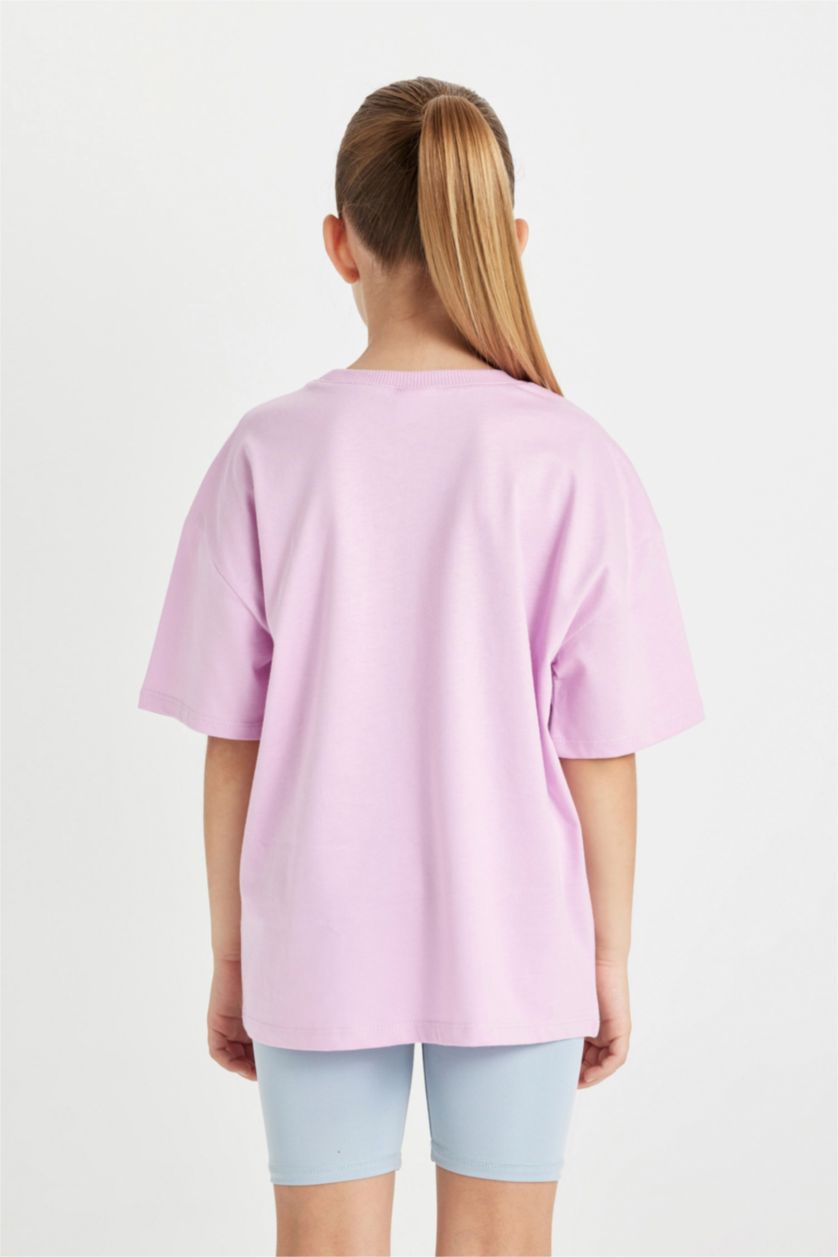 GIRLS & TEENS Lilac Girl Oversize Crew Neck Printed T-Shirt