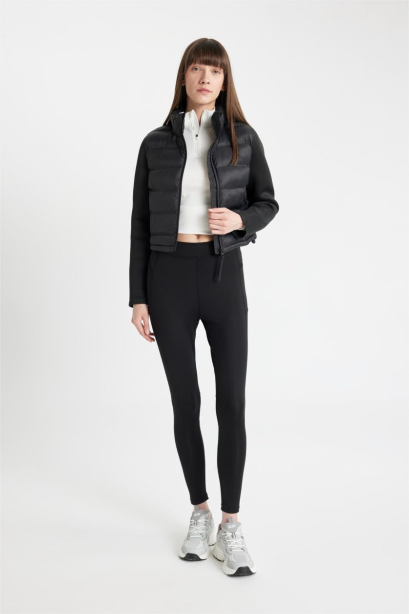 WOMAN Black Regular Fit Puffer Jacket