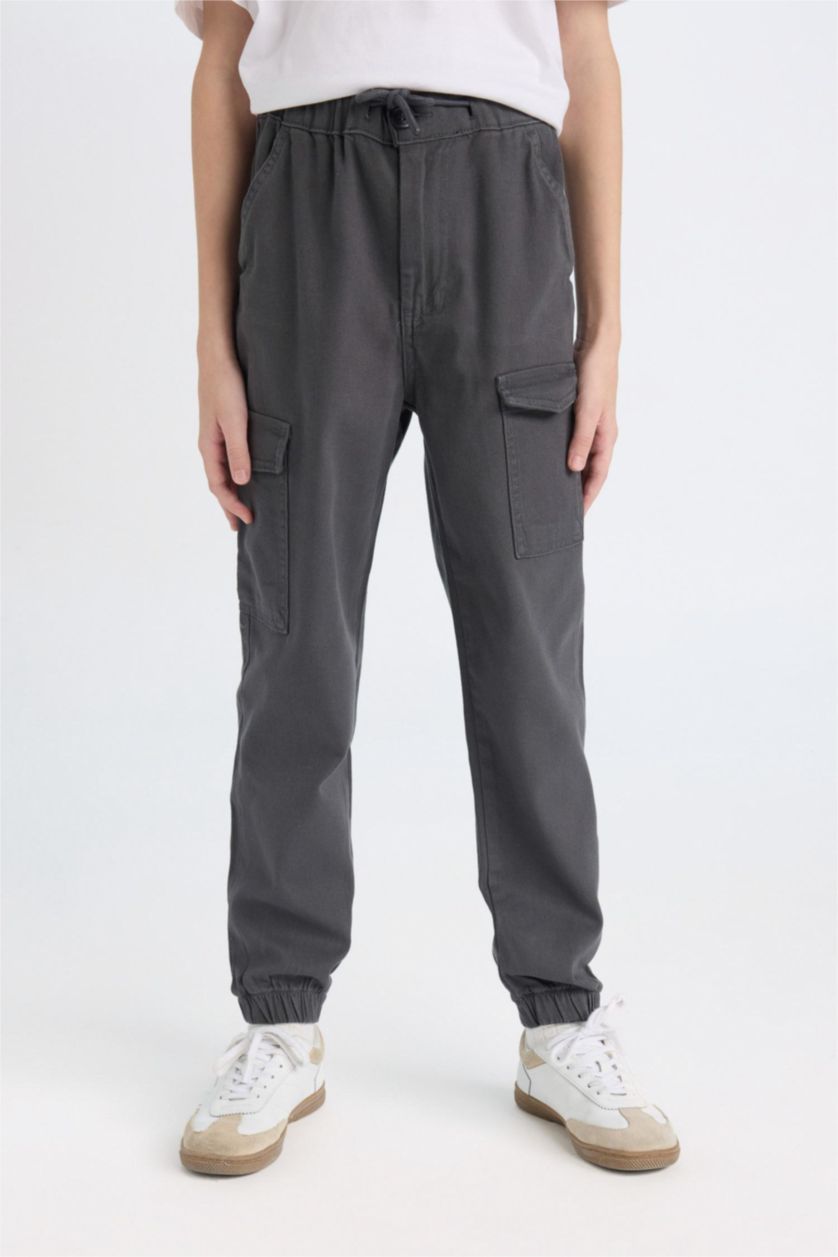 أولاد أنثرا سروال جبردين كارجو جوجر بجيب رفرف مزدوج