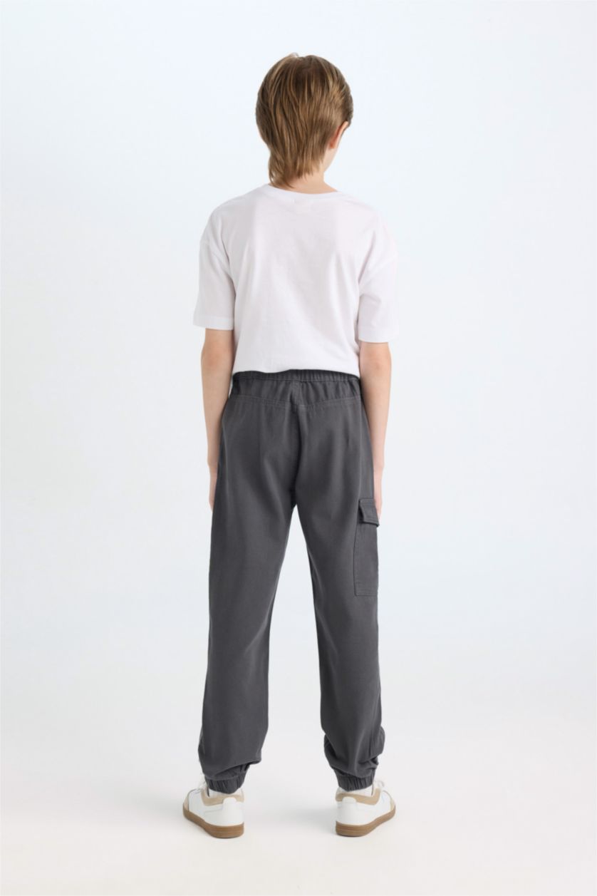 أولاد أنثرا سروال جبردين كارجو جوجر بجيب رفرف مزدوج