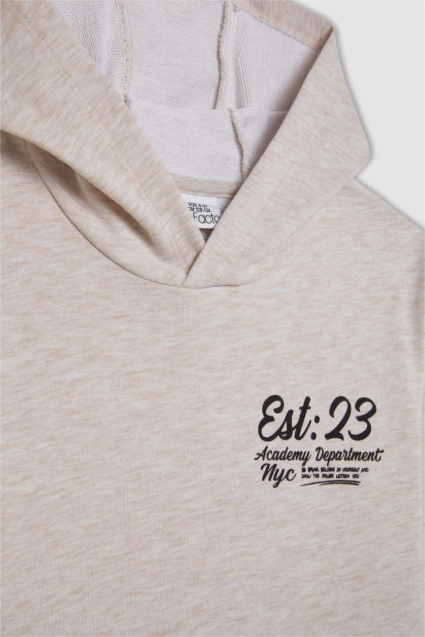 أولاد ميلانج بيج سويت شيرت للمدرسة ولادي قصة عادية بجيب