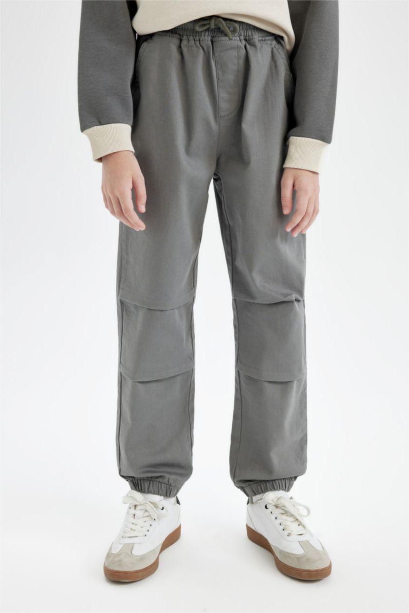 BOYS & TEENS Khaki Boy Elastic Waist and Leg Pocketed Jogger Pants