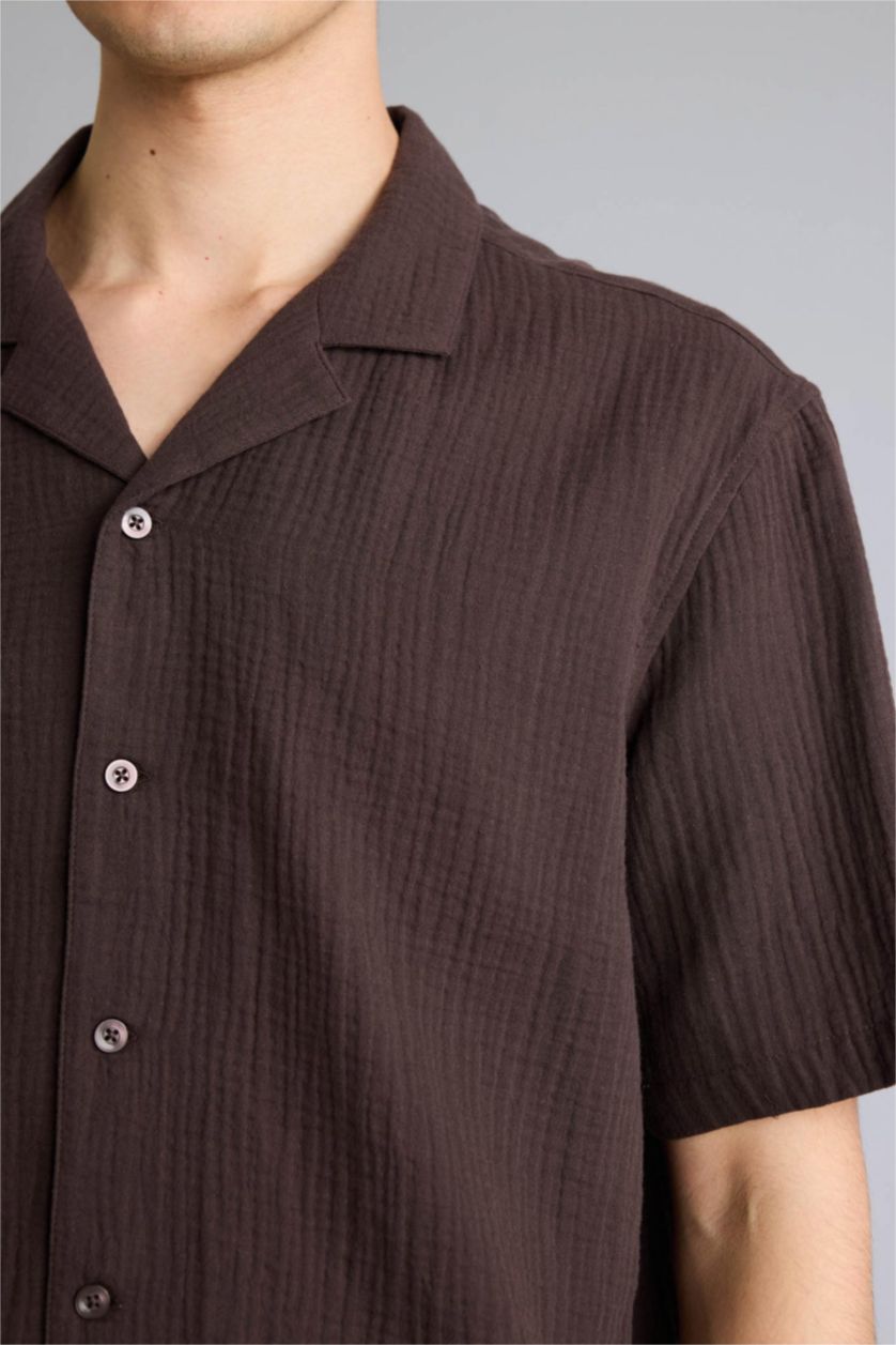 MAN Brown 100% Cotton Relax Fit Shirt