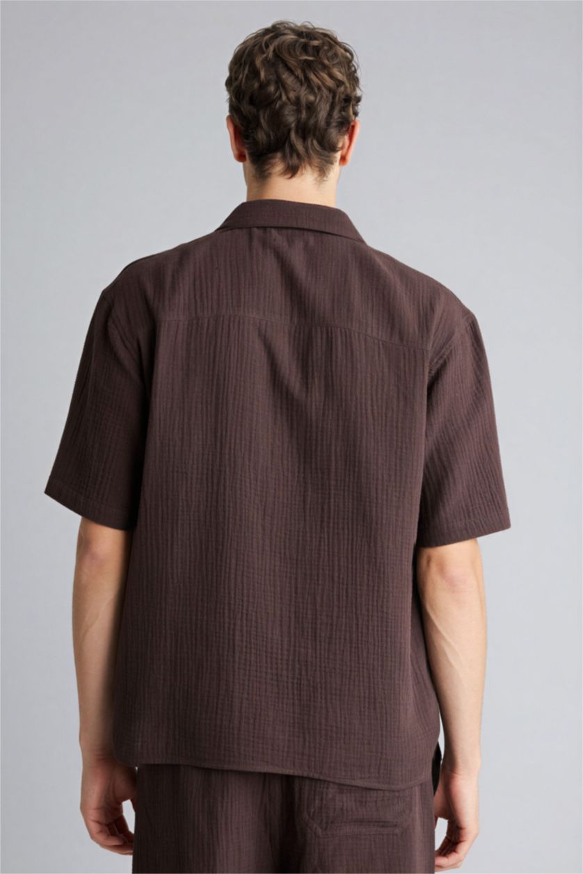 MAN Brown 100% Cotton Relax Fit Shirt