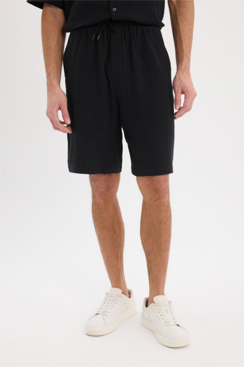 رجال أسود شورت قصة مريحة