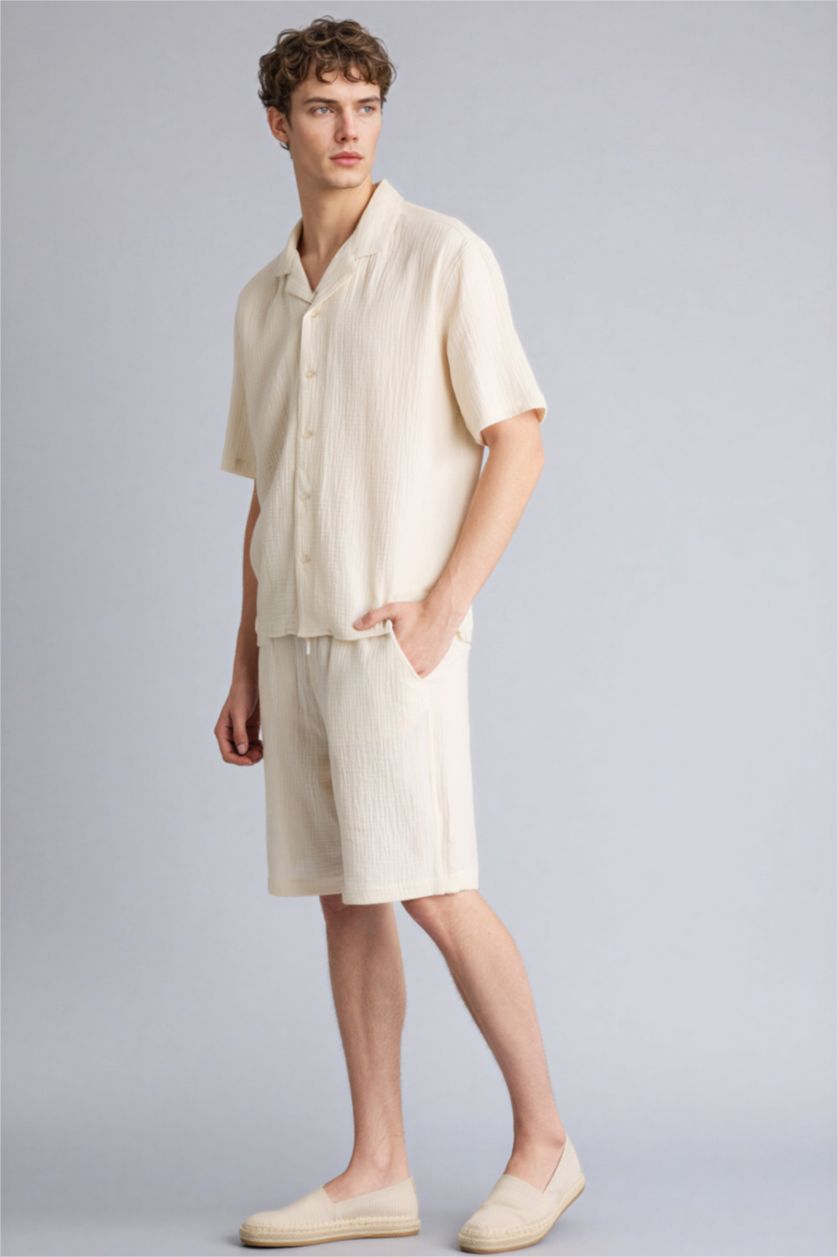 MAN Stone Relax Fit Cotton Bermuda Shorts